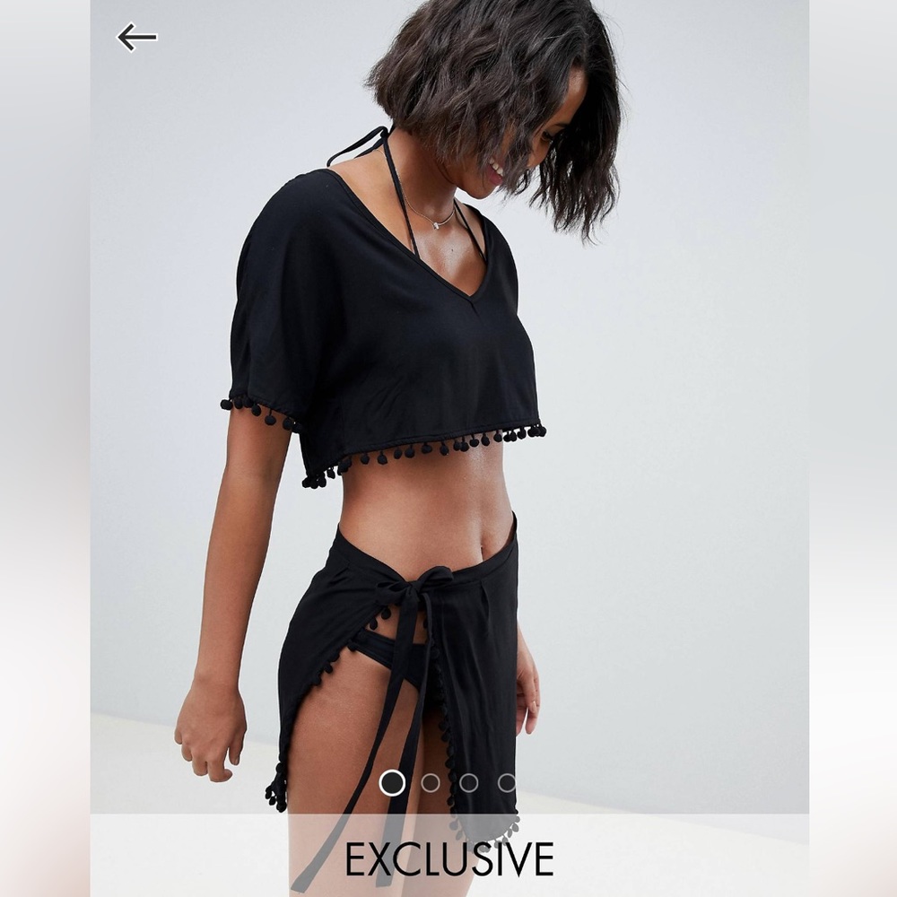 NWT South beach Exclusive Pom Pom beach two piece coverup